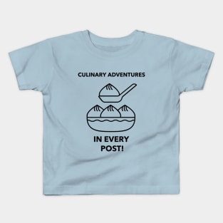 Food bloggers post adventures Kids T-Shirt